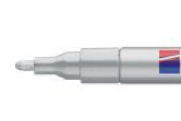 edding 751 Marqueur peinture brillante - argent (métallisé) - 1 feutre peinture brillante - pointe ronde 1-2mm - pour dessin, coloriage, scrapbooking - étanche, très opaque