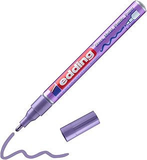 Marqueur peinture brillante edding 751 - Violet métallisé - Pointe ronde 1-2mm - Pour dessin et scrapbooking