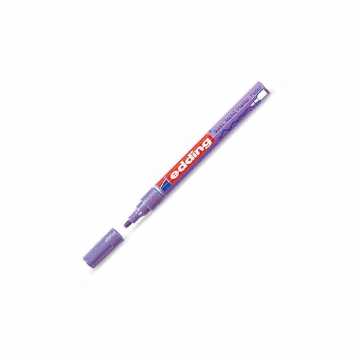Marqueur peinture brillante edding 751 - Violet métallisé - Pointe ronde 1-2mm - Pour dessin et scrapbooking