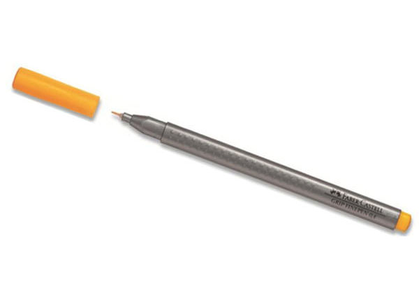 Stylo feutre Faber-Castell Finepen Grip 0.4 mm - Pointe fine Jaune ACO 06 pour écriture précise scolaire et bureau