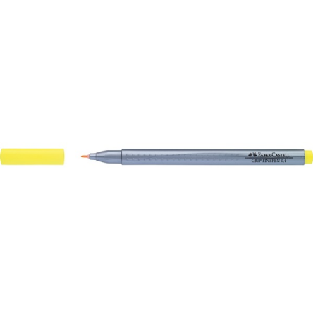 Stylo feutre Faber-Castell Finepen Grip 0.4 mm - Pointe fine jaune AM 07 pour écriture précise scolaire et bureau