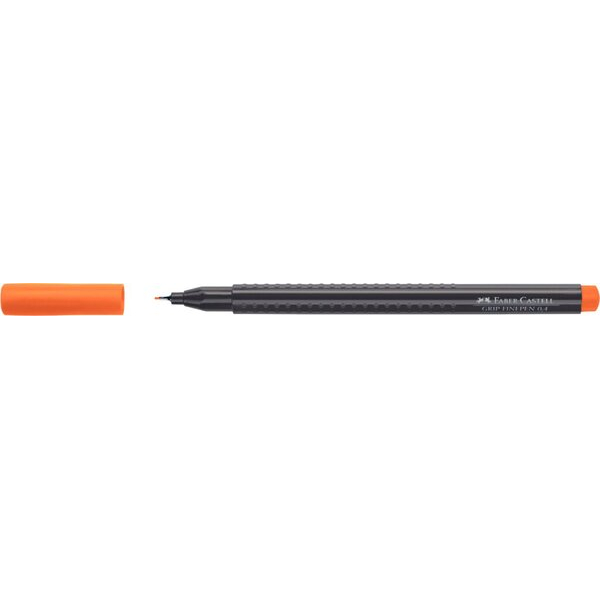 Stylo feutre Faber-Castell Finepen Grip 0.4 mm - Pointe fine orange AN 15 pour écriture précise scolaire et bureau