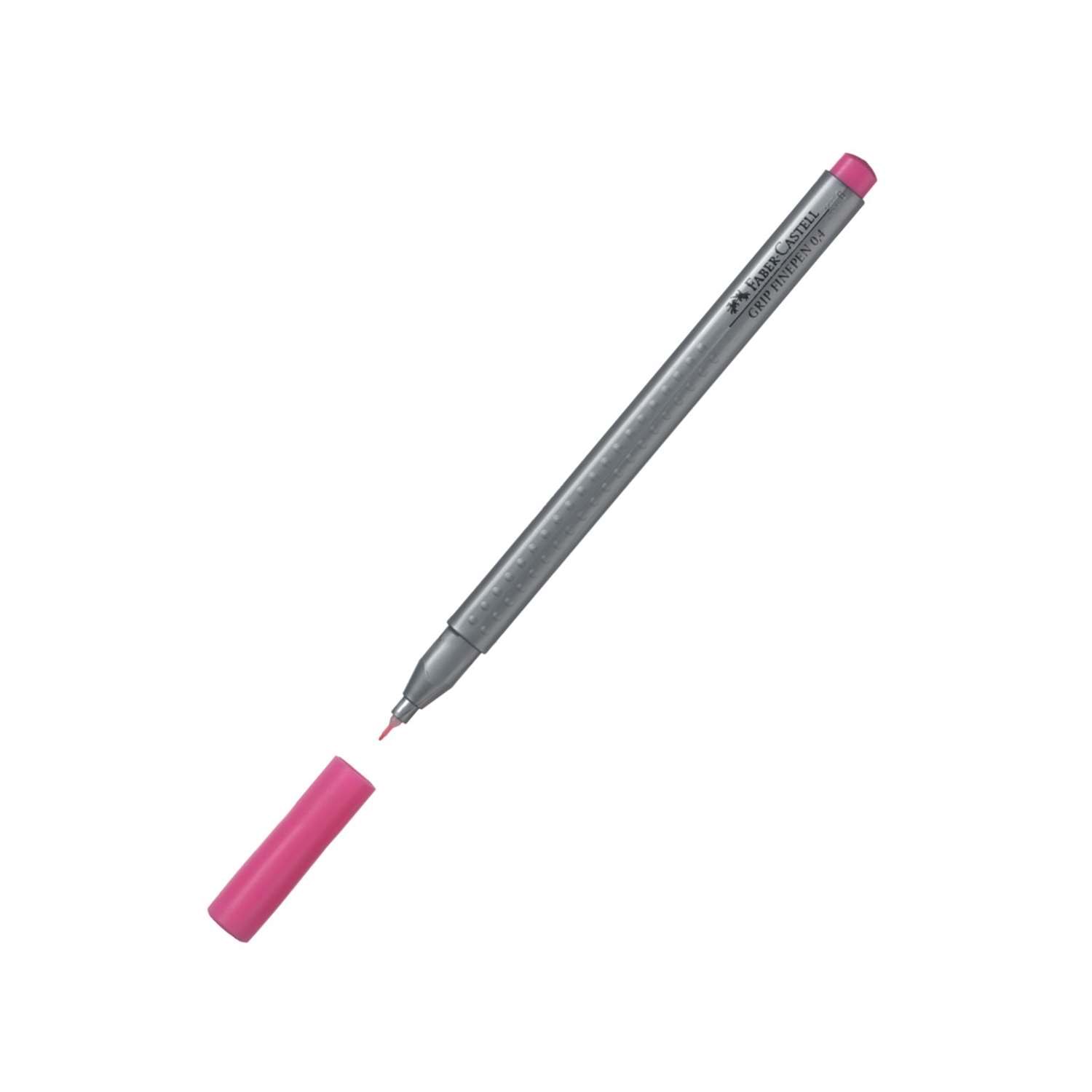 Stylo feutre Faber-Castell Finepen Grip 0.4 mm - Pointe fine Rose ROS19 pour écriture précise scolaire et bureau