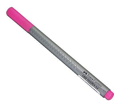 Stylo feutre Faber-Castell Finepen Grip 0.4 mm - Pointe fine Rose ROS19 pour écriture précise scolaire et bureau