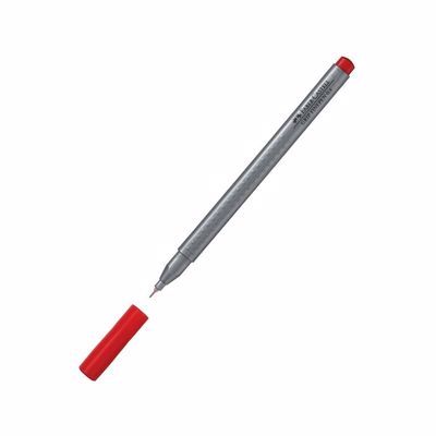 Stylo feutre Faber-Castell Finepen Grip 0.4 mm - Pointe fine Rouge R 21 pour écriture précise scolaire et bureau