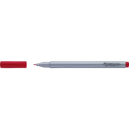 Stylo feutre Faber-Castell Finepen Grip 0.4 mm - Pointe fine Rouge CM 26 pour écriture précise scolaire et bureau