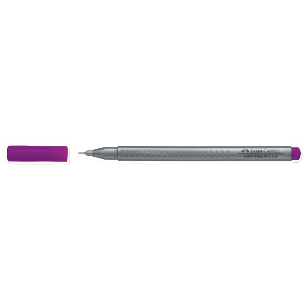 Stylo feutre Faber-Castell Finepen Grip 0.4 mm - Pointe fine Aubergine CS37 pour écriture précise scolaire et bureau