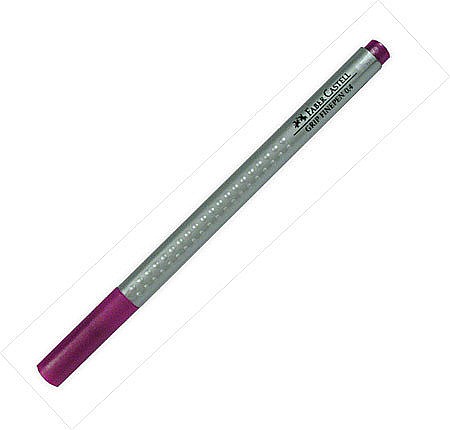 Stylo feutre Faber-Castell Finepen Grip 0.4 mm - Pointe fine Aubergine CS37 pour écriture précise scolaire et bureau