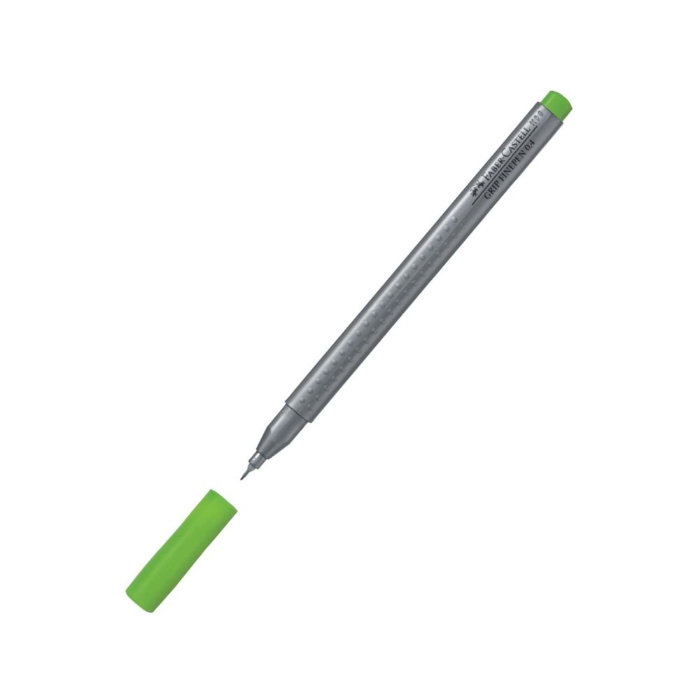 Stylo feutre Faber-Castell Finepen Grip 0.4 mm - Pointe fine Vert clair VM 66 pour écriture précise scolaire et bureau
