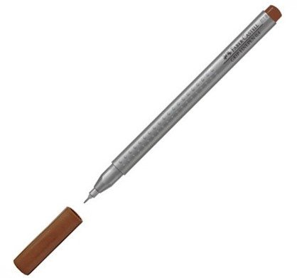 Stylo feutre Faber-Castell Finepen Grip 0.4 mm - Pointe fine Marron U80 pour écriture précise scolaire et bureau