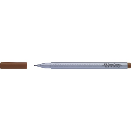 Stylo feutre Faber-Castell Finepen Grip 0.4 mm - Pointe fine Marron U80 pour écriture précise scolaire et bureau