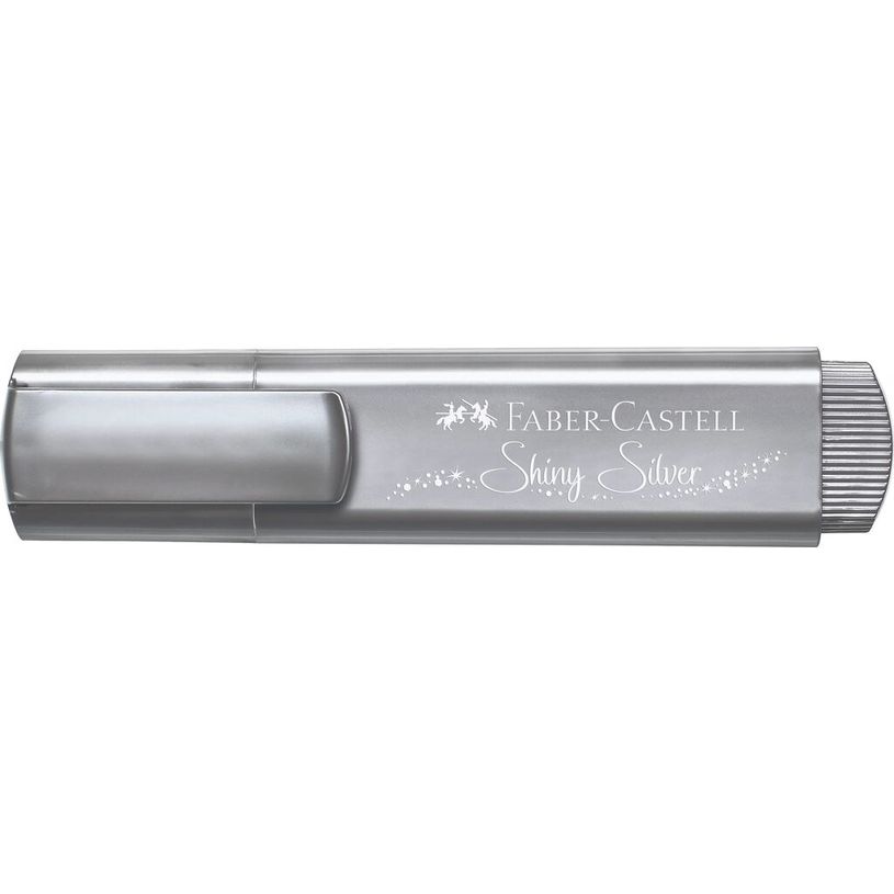 Surligneur Faber Castell TL46 Metallic Shiny Silver - encre fluorescente argentée pour dessin et écriture