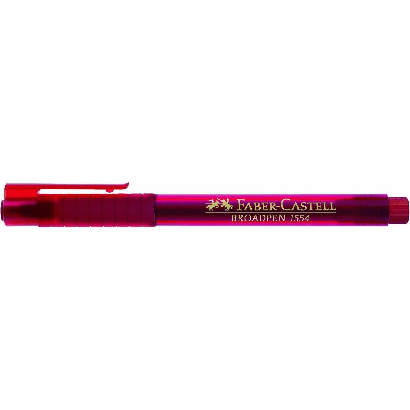Stylo Feutre Fineliner FABER-CASTELL BROADPEN 1554 - Rouge Pointe Fine pour Écriture et Dessin