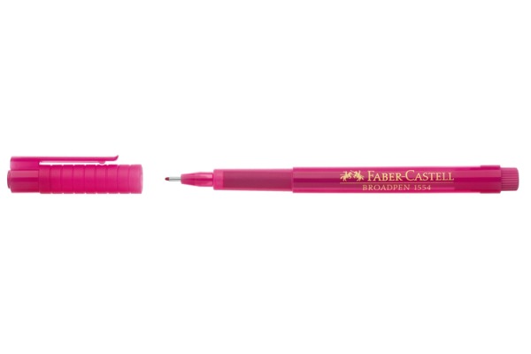 Stylo Feutre Fineliner FABER-CASTELL BROADPEN 1554 - Rose Pointe Fine pour Écriture et Dessin