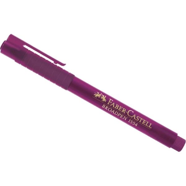 Stylo Feutre Fineliner FABER-CASTELL BROADPEN 1554 - Magenta Pointe Fine pour Écriture et Dessin