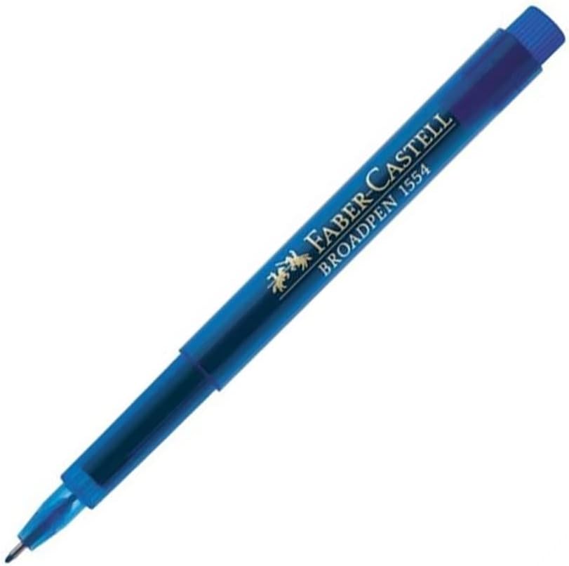 Stylo Feutre Fineliner FABER-CASTELL BROADPEN 1554 - Bleu Nuit Pointe Fine pour Écriture et Dessin
