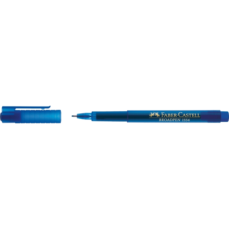 Stylo Feutre Fineliner FABER-CASTELL BROADPEN 1554 - Bleu Pointe Fine pour Écriture et Dessin