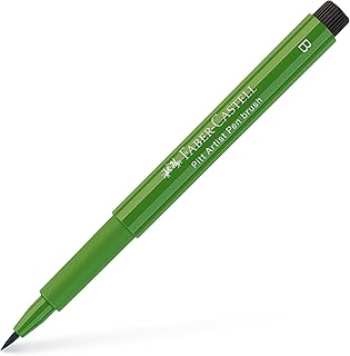 Feutre Pinceau à pigment Faber-Castell Pitt Artist Vert permanent olive 167 - Stylo B pour Dessin et Illustration