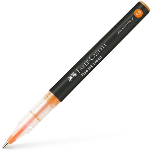 Stylo Roller Faber-Castell Free Ink Broad 1.5 mm - Encre Orange Largeur de Trait pour Écriture Créative