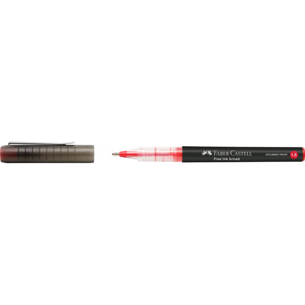 Stylo Roller Faber-Castell Free Ink Broad 1.5 mm - Encre Rouge Largeur de Trait pour Écriture Créative