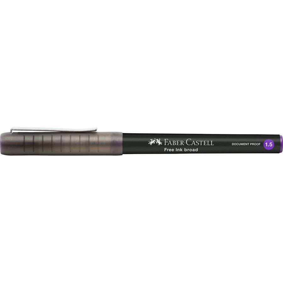 Stylo Roller Faber-Castell Free Ink Broad 1.5 mm - Encre Violet Largeur de Trait pour Écriture Créative