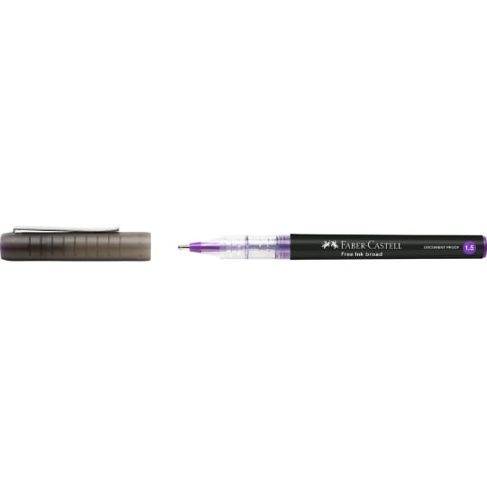 Stylo Roller Faber-Castell Free Ink Broad 1.5 mm - Encre Violet Largeur de Trait pour Écriture Créative