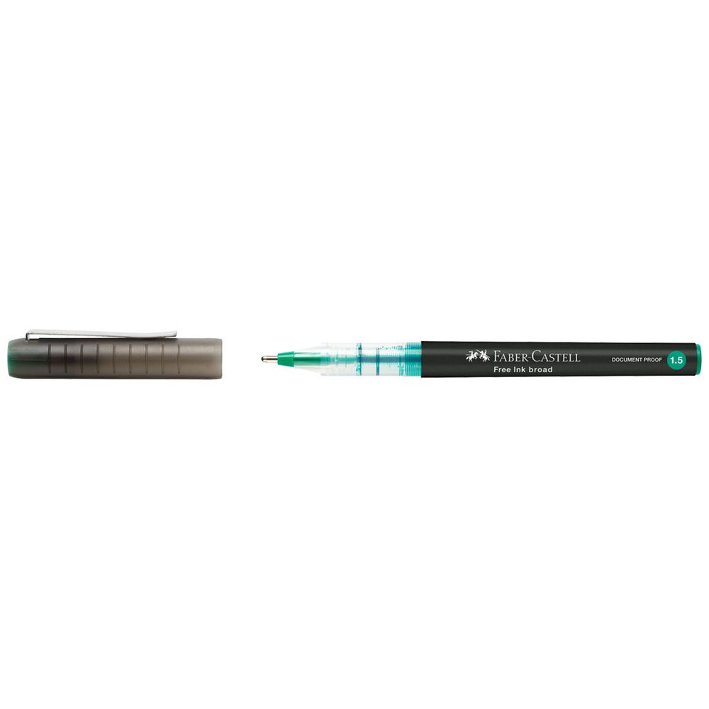 Stylo Roller Faber-Castell Free Ink Broad 1.5 mm - Encre Vert clair Largeur de Trait pour Écriture Créative