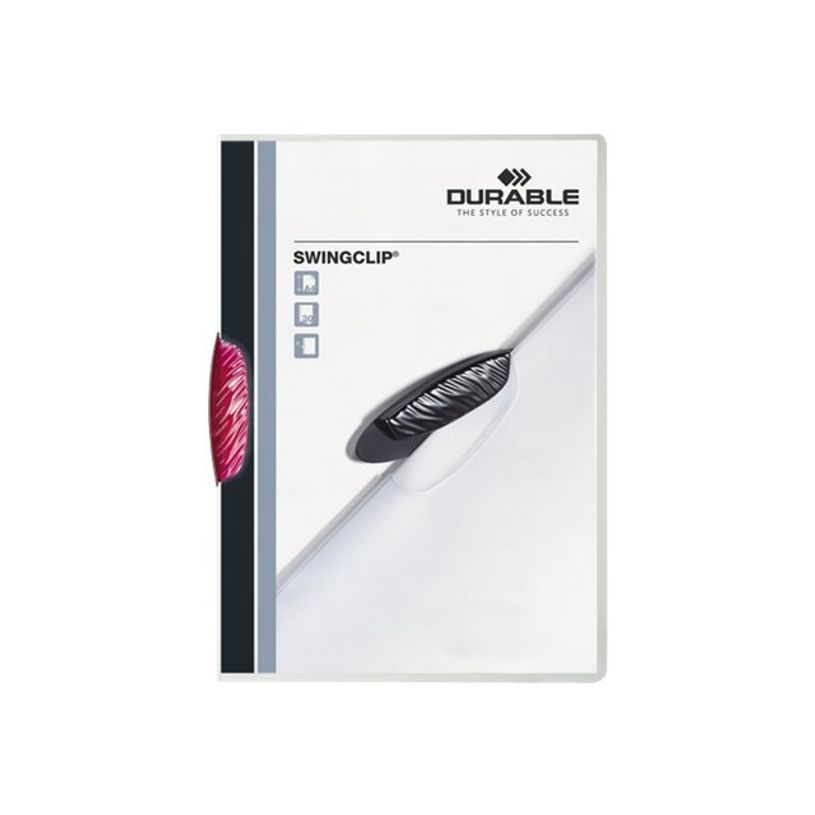 Chemise de Classement Durable 226035 Swingclip - 1-30 Feuilles A4 Clip Rouge Pourpre pour Documents