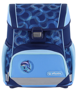 Cartable scolaire herlitz Schulranzen Loop Plus Dolphin Ride - ergonomique, léger, pour école primaire avec trousse et sac de sport