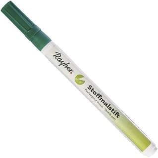 Marqueur pour textiles Rayher - Vert foncé, pointe fine, permanent, lavable 30°C, arts créatifs, vêtements