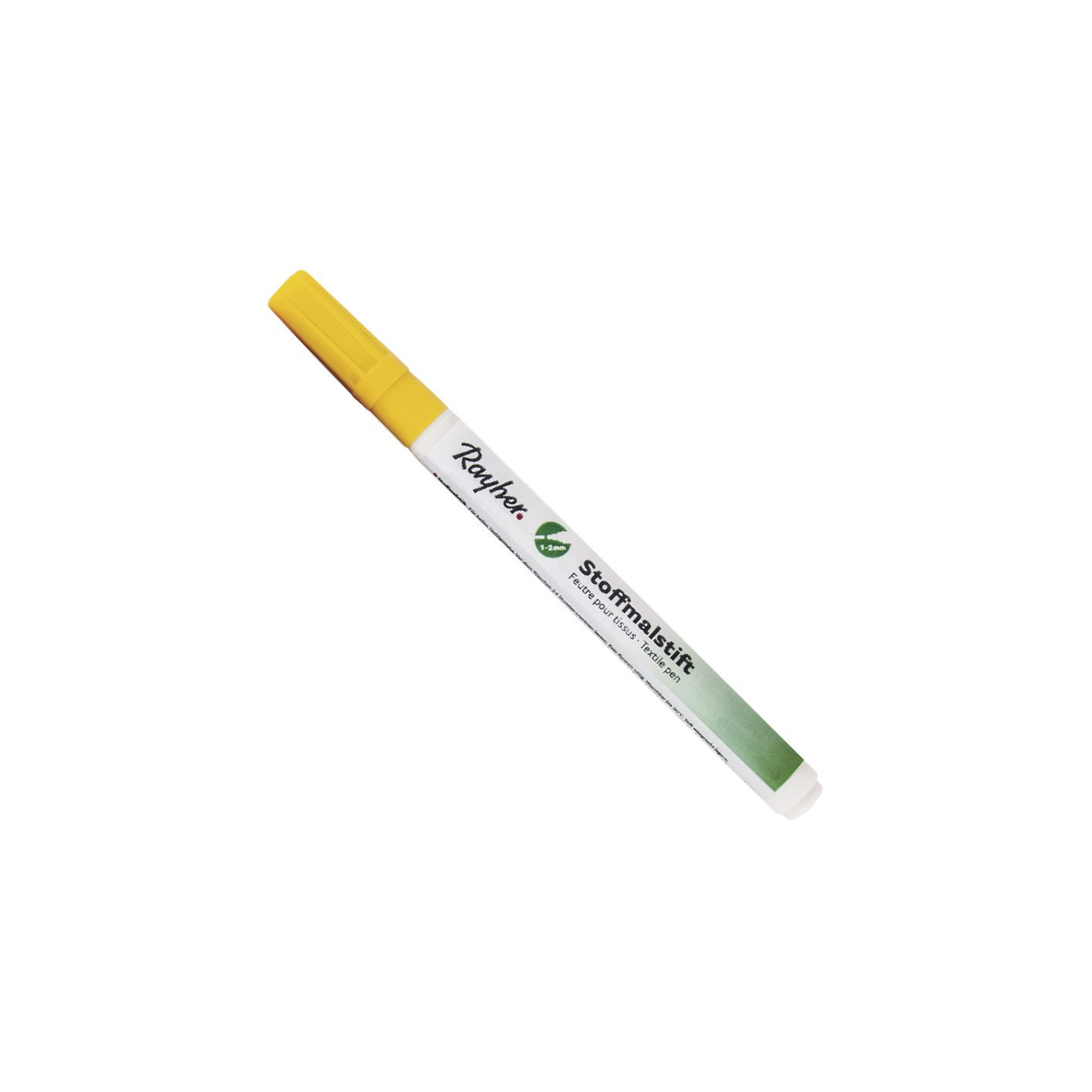 Marqueur pour textiles Rayher - Jaune, pointe fine, permanent, lavable 30°C, pour vêtements et arts créatifs
