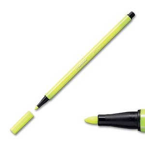 Stylo feutre STABILO Pen 68 - Jaune fluo 68/024 Pointe moyenne pour dessin et écriture scolaire