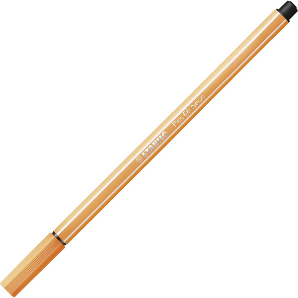Stylo feutre STABILO Pen 68 - Orange fluo 68/054 Pointe moyenne pour dessin et écriture scolaire