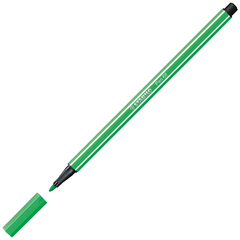 Stylo Feutre STABILO Pen 68 - Vert Émeraude Clair 68/16 Pointe Moyenne pour Dessin et Écriture