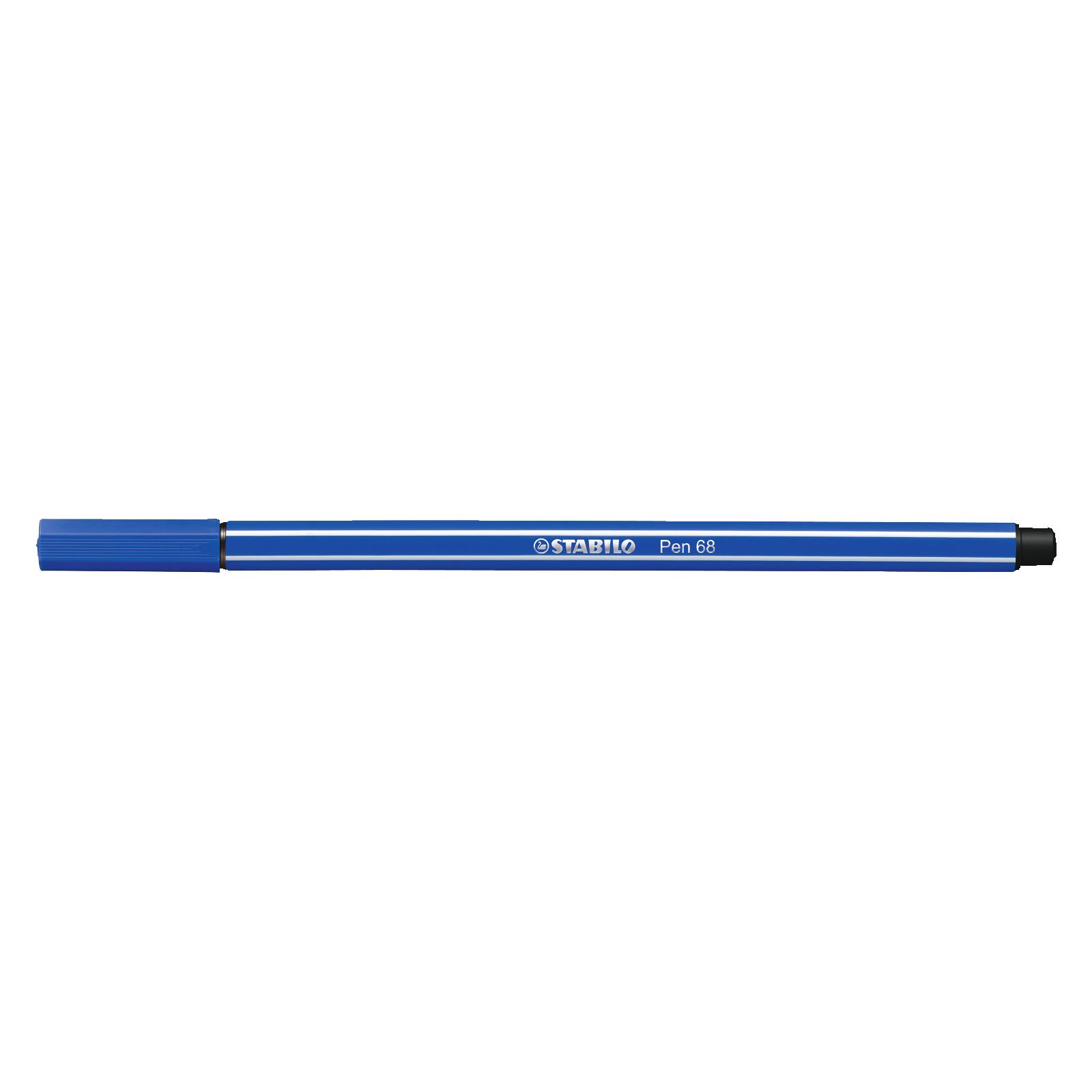 Stylo Feutre STABILO Pen 68 Bleu Outremer - Pointe Moyenne 1 mm pour Dessin et Écriture