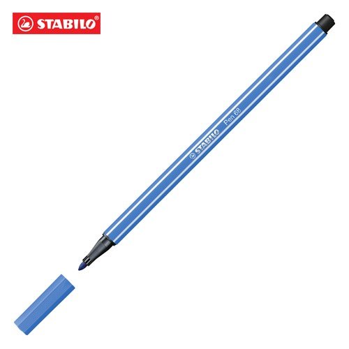 Feutre STABILO Pen 68 68/41 - Pointe moyenne bleu foncé pour dessin et écriture scolaire et bureau