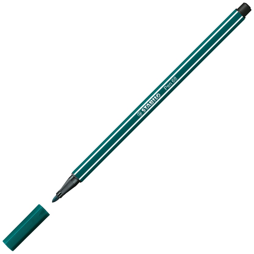 Feutre de Dessin STABILO Pen 68 - Pointe ogive Moyenne 1 mm Vert bleu pour loisirs créatifs