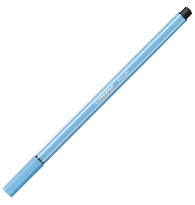 Stylo Feutre STABILO Pen 68 Bleu Azur - Pointe Moyenne 1 mm pour Dessin et Écriture