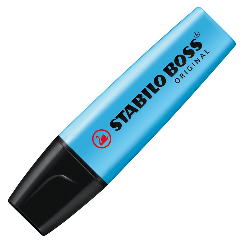 Surligneur STABILO BOSS ORIGINAL - Bleu - Encre Fluo, Largeur de Trait 2-5mm pour Bureau et Études