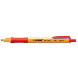 Stylo à bille rétractable Stabilo POINTBALL Rouge - Pointe 0.5 mm pour écriture fluide et précise