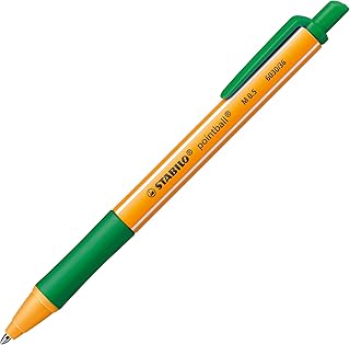 Stylo à bille rétractable Stabilo Pointball - Vert 0.5 mm pour écriture précise