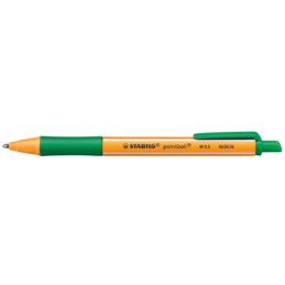 Stylo à bille rétractable Stabilo Pointball - Vert 0.5 mm pour écriture précise