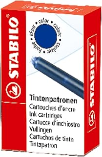 Cartouche d'encre Stabilo Recharge - Lot de 6 Bleu pour Stylos à Plume et Bille Stabilo BeCrasy BeFab