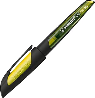 Stylo plume STABILO EASYbuddy - Stylo plume enfant M - Noir Jaune pour écriture scolaire