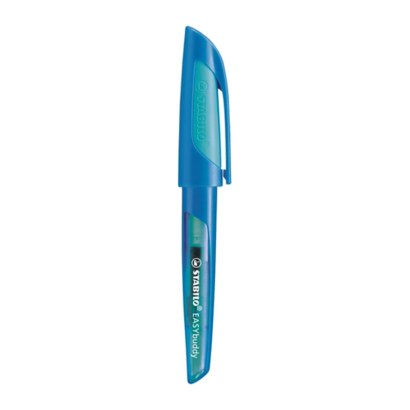 Stylo-plume STABILO EASYbuddy - Plume L spéciale gaucher bleu/turquoise pour écriture confortable