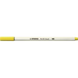 Feutre pinceau STABILO Pen 68 brush - Jaune 568/44, pointe flexible pour hand lettering et coloriage