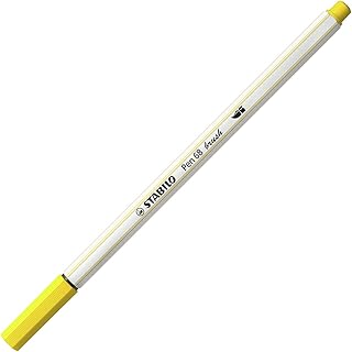 Feutre pinceau STABILO Pen 68 brush - Jaune 568/44, pointe flexible pour hand lettering et coloriage