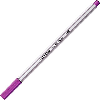 Feutre pinceau STABILO Pen 68 Brush Lilas - Pointe flexible Encre à base d'eau pour travaux manuels