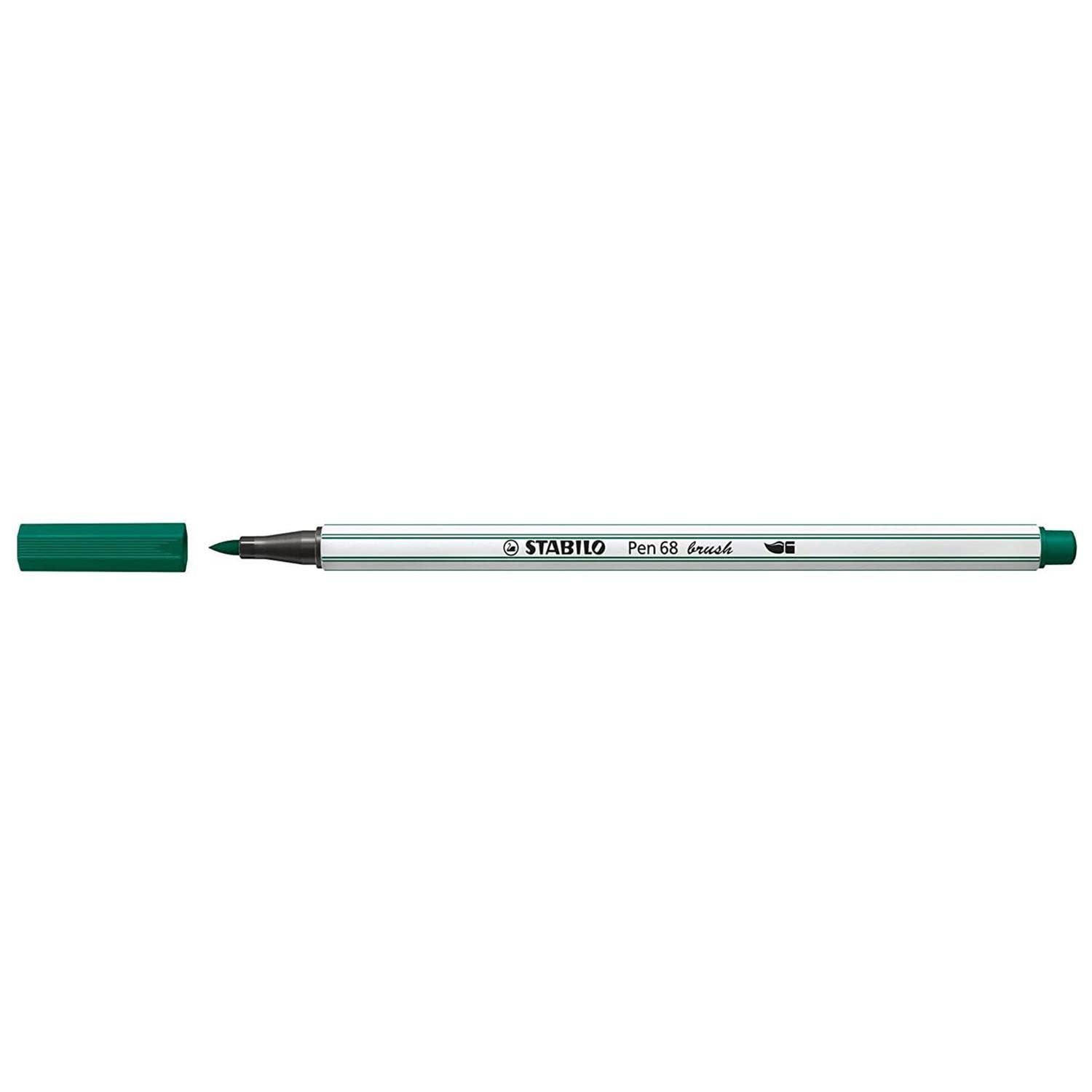 Feutre Pinceau STABILO Pen 68 Brush - Vert Pin 568/53 Pointe Flexible pour Loisirs Créatifs