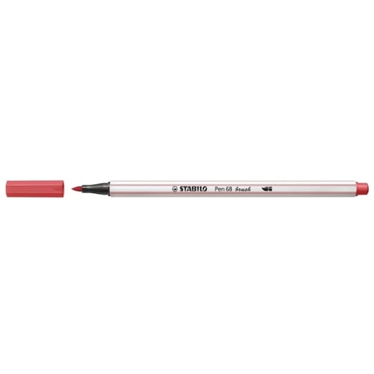 Feutre Pinceau STABILO Pen 68 Brush Rouge Terracotta - Pointe Flexible pour Hand Lettering et Coloriage